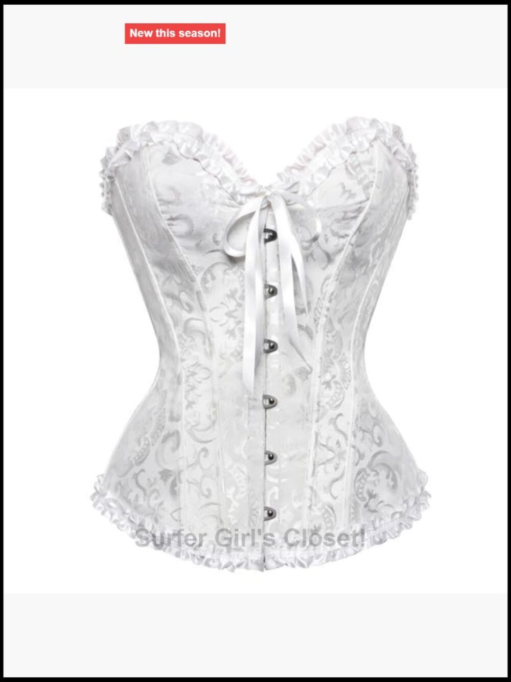 Renaissance Floral Lace Up Boned Overbust Corset Bustier Shapewear - Picture 2 of 6